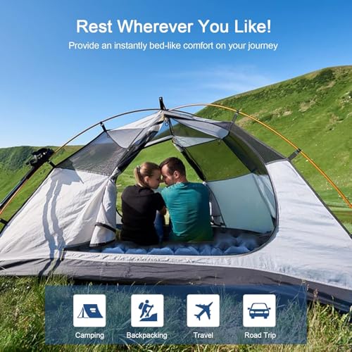 HiiPeak Sleeping Pad for Camping- Ultralight Inflatable Sleeping Mat with Built-in Foot Pump, Upgraded Durable Compact Cam...