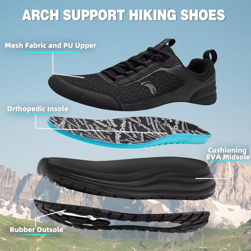 Women's Orthopedic Trail Running Shoes: Comfortable Arch Support Plantar Fasciitis Orthotic Athletic Sneakers, Casual Flat...