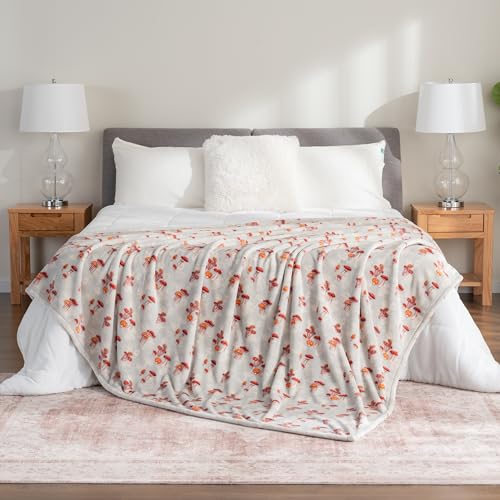 Berkshire Blanket-Classic Heavyweight Soft Printed VelvetLoft® Plush Blanket, Full/Queen Size Soft Fuzzy Warm Blanket for ...