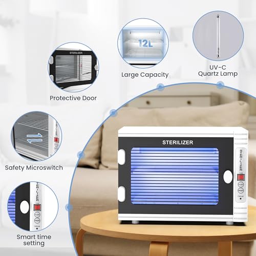 KING&DUKE Nail Tool Sterilizer, 15Liter UV Sterilizer, Multi-functional Nail Tool Sterilizer Box, High Capacity Sterilizer, esterilizador de manicura for Nail Salon, Hair Salon