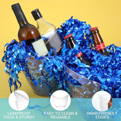 4 Pcs Ice Bucket for Parties, 4L Clear Acrylic Beverage Tub with Scoops, Wine Buckets for Mimosa Cocktail Bar Parties Supp...