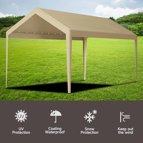 Carport Replacement Canopy, Replacement Top Cover for 12' x 20' Carport Frame, 180G PE Fabric Waterproof & UV Protected Ta...