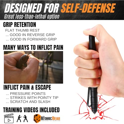 The Atomic Bear Defender Pen with Stylus - Tactical Pen for Self Defense – Emergency Window Breaker – Ballpoint EDC Pens f...