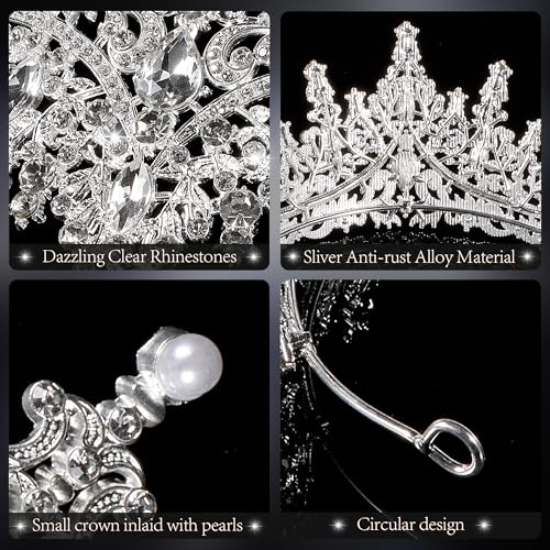 Crowns for Women - Tiaras for Women Crystal Queen Crown for Birthday Costume Party Celebration