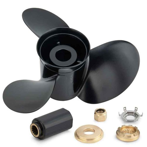 Qiclear 14 1/2 x 19 Pitch 48-832830A45 Rubber Hub Aluminum Boat Outboard Moto Propeller fit Mercury Engines 135-300HP&Mercruiser Alpha One Propeller, Hub Kits Included, 15 Spline Tooth,RH