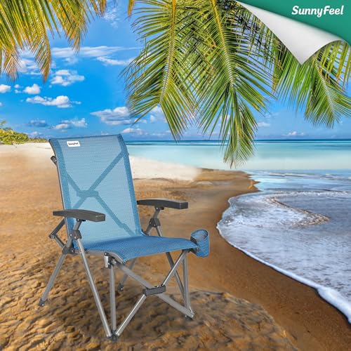 SUNNYFEEL Folding Camping Chair Heavy Duty Ergonomic Chairs Support 500lbs with Adjustable Breathable High Back Support an...