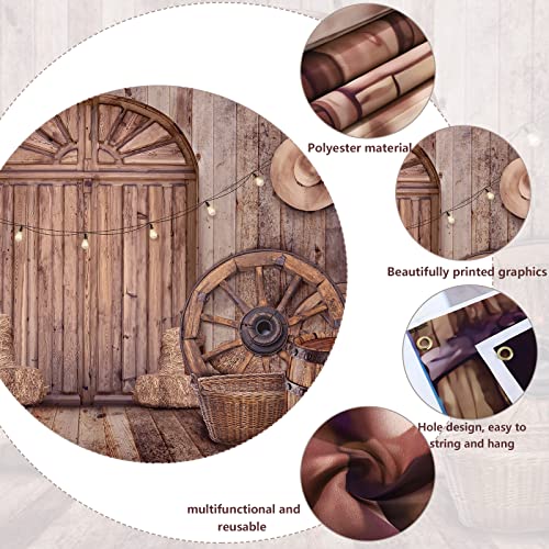 Cowboy Decorations Backdrop Western Party Decorations Rustic Background Banner Props Barn Farm Wild West Party Backdrop Vi...