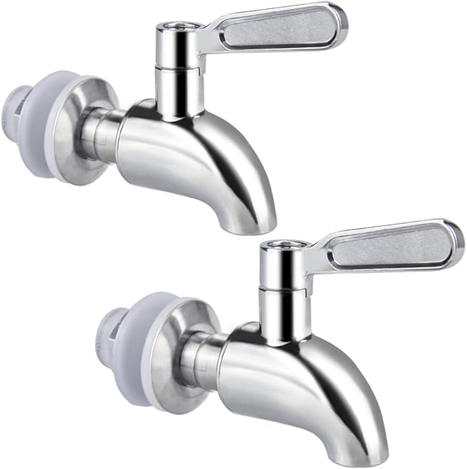 TMOK 2 PCS Beverage Replacement Spigots Beverage Dispenser Spigot Replacement Stainless Steel Spigot for Glass Jar & Drink...