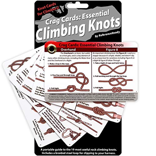 Crag Cards Rock Climbing Knots Pocket Guide: 19 Essential Belay, Rappel, Anchor, and Rescue Rope Knots for Rock Climbers