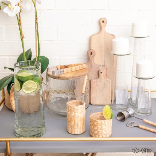 Karma, Glass Ice Bucket Airtight Lid with Tongs - 4.25L Beverage Tub Cocktail Home Bar Accessories, Wine, Beer - Chiller f...