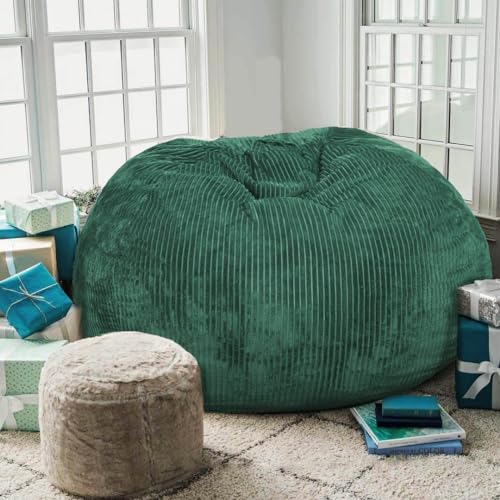 Bean Bag Chair 3Ft Luxurious Faux Rabbit Fur Memory Foam Bean Bag Chairs for Adults/Teens with Filling,Ultra Soft Faux Fur...