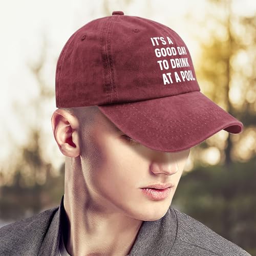 Rogany It's a Good Day to Drink at a Pool caps Cowboy hat Mens Golf hat Gifts for Men Golf Hat