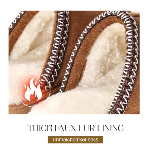 OOW Fuzzy Slippers for Women Cozy House Shoes Winter Warm Memory Foam Slipper for Indoor and Outdoor Faux Fur Mules Cute F...