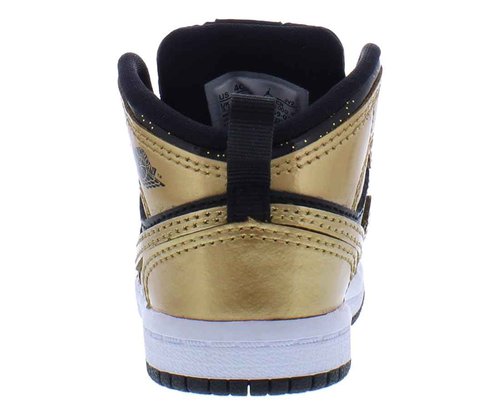 Toddler's Jordan 1 Mid Black/Metallic Gold-White (DR6969 071) - 4