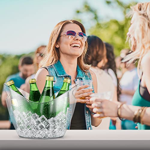 Ice Bucket Parties Wine Bucket Plastic Clear Acrylic For 8 Liter Plastic Tub Perfect for 5 Champagne, Wine or Beer Bottle...