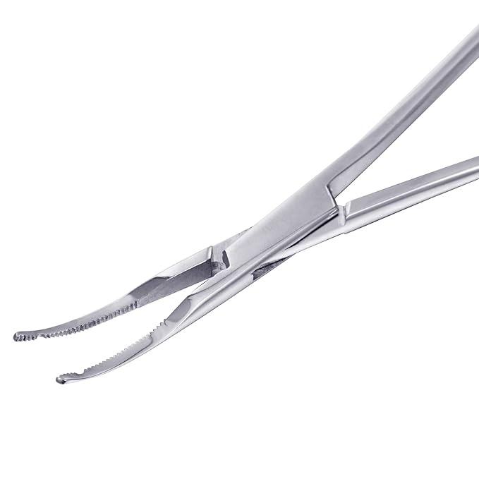 DJCIW Dermal Anchor Forceps Tool,6" Professional Micro Dermal Surface Anchor Holder Pliers Staineless Steel Body Art Piercing Forceps Hemostat Clamp Tool