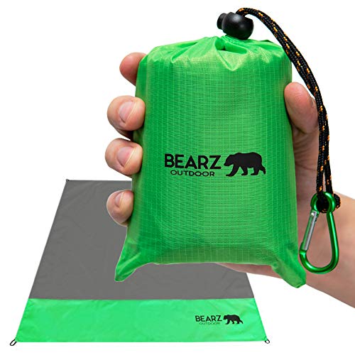 BEARZ Outdoor Pocket Blanket - Beach Blanket Waterproof Sandproof, Picnic Blankets Waterproof Foldable, Lightweight & Comp...