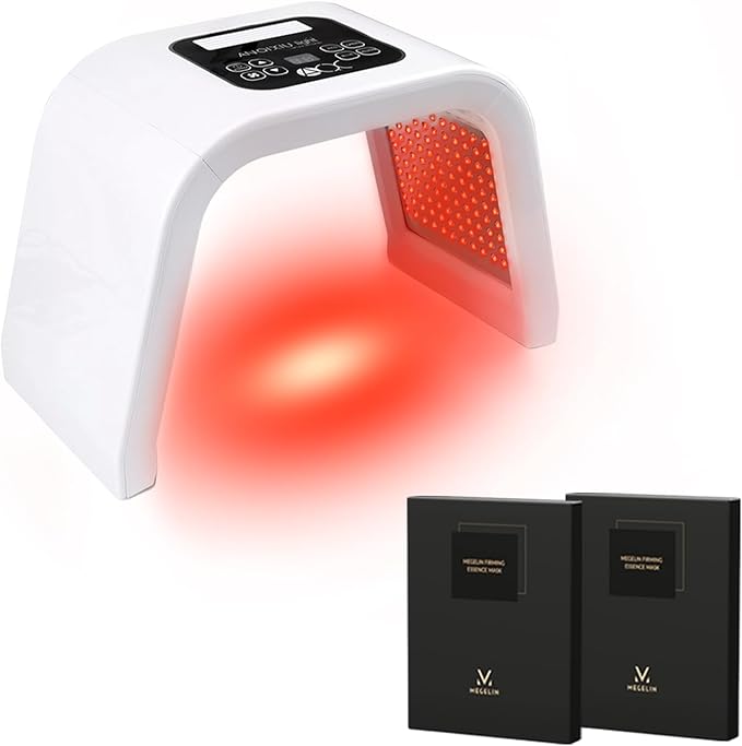MEGELIN led Light Therapy Machine and 2 * Essence Mask at Home