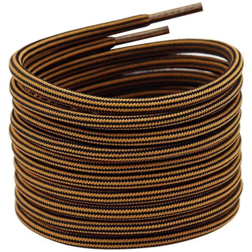 Durable Striped Round Boot Laces: Hiking Shoe Laces for Work Boots 1 Pair