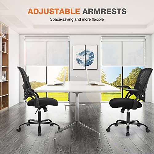 Sweetcrispy Office Computer Desk Chair, Ergonomic Mid-Back Mesh Rolling Work Swivel Task Chairs with Wheels, Comfortable L...