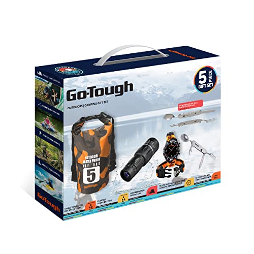 Go Tough Wilderness Camping Set | Camping Kit with Included Waterproof Dry Bag, Monocular, Paracord Survival Watch, Utensi...