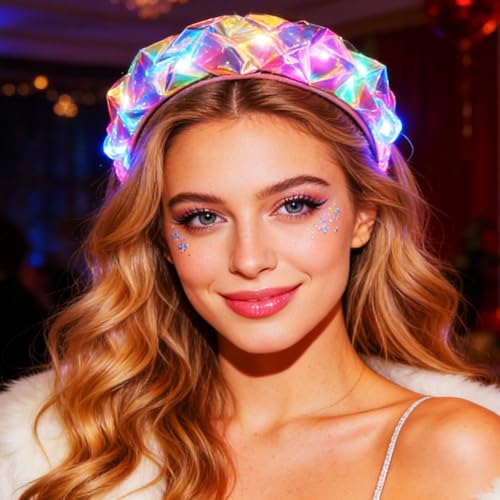 CAKURE Light Up Headbands Led Headband Glow Costume Hair Accessories for Women and Girls