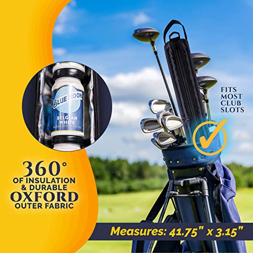 9 Can Insulated Golf Beer Sleeve with 7 Ice Pack Coolers - 8mm Thick Insulation Keeps Drinks Cold and Leak Proof Zipper – ...