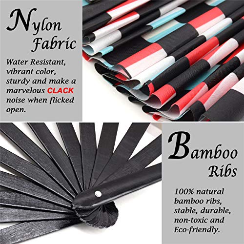 Zolee Large Rave Clack Fan for Line Dancing - Boots on The Ground Popping Folding Hand Fan - for EDM, Music Festival, Hot ...