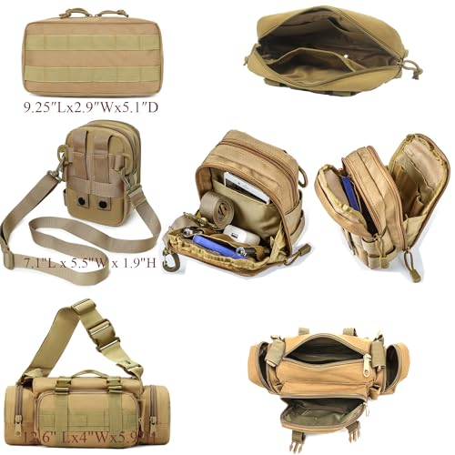 6 Pack Tactical Molle Car Seat Back Organizer - Tactical Vehicle Panel Organizer with 5 Detachable Molle Pouch,US Flag Pat...