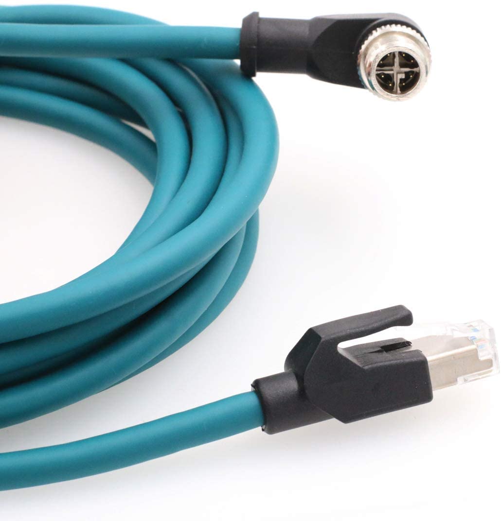 Eonvic Cat-7E Ethernet Shielded Cable M12 X-Type 8 Position To Rj45 Waterproof Industrial Network High Flex Cable For Cognex (8M