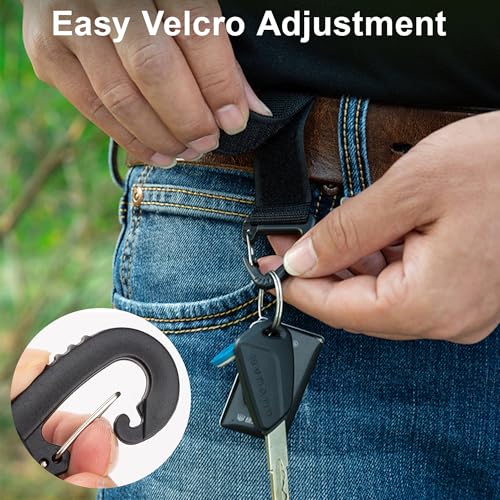 Tactical Key Ring Chain, D-Ring Snap Clip Carabiner, Multifunction Keychain Webbing Belt Holder 4PCS, Gear Hook for Hiking...