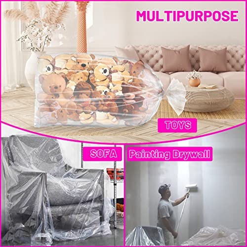 2 Pcs 98.4 x 59 Inches Large Balloon Bags for Transport, Christmas Tree Disposal and Storage Bag, Clear Balloon Drop Bag, ...