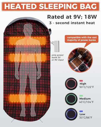 KingCamp Sleeping Bag for Adults, Cold Weather & Warm Extra Wide Big & Tall XL Portable Waterproof Flannel Sleeping Bags, ...