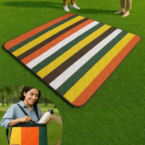 High Stream Gear Picnic Blanket Waterproof Foldable – 2-in-1 Picnic Mat and Bag, Large Outdoor Beach Mat, Compact & Portab...