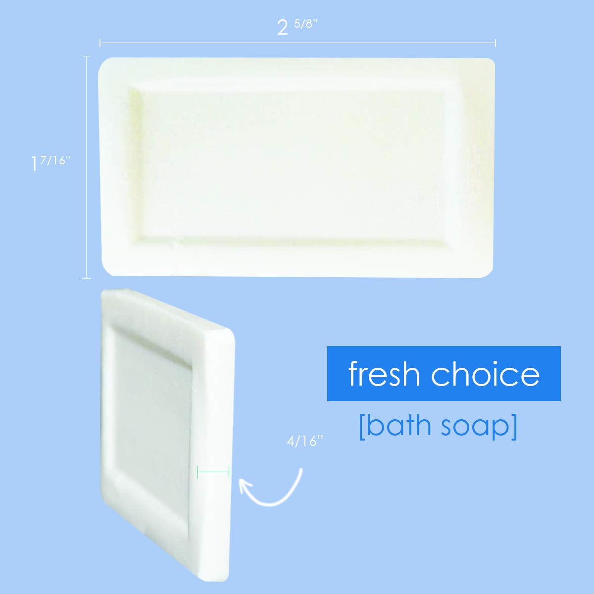 Fresh Choice Bulk Hotel Soap, Individually Wrapped Bar Soaps, Mini Trial Size Toiletries, Bath Body Hand Soap for Vacation Renta