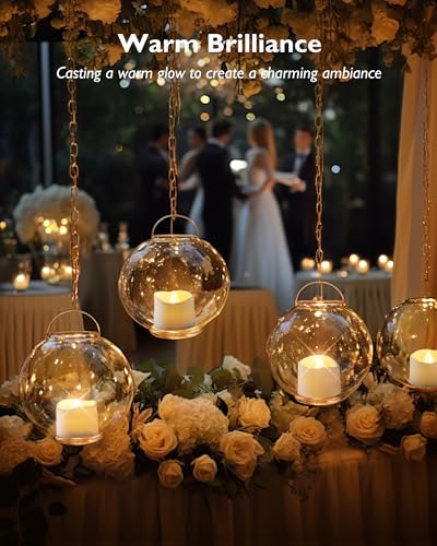 Homemory 24Pcs Flickering Flameless Candle Battery Operated, 200+Hours Fake Electric LED Tea Lights for Votive, Centerpiec...