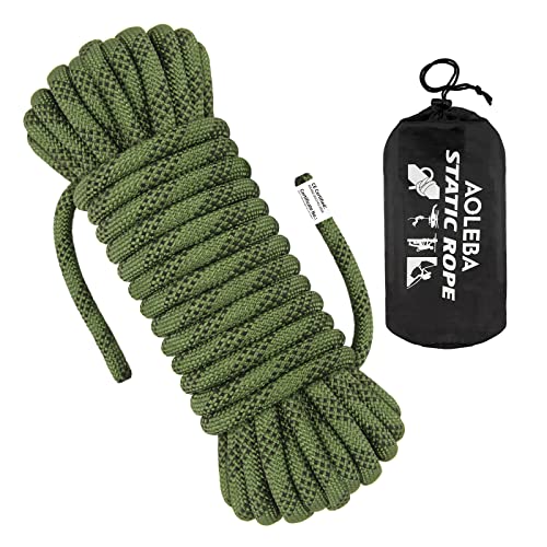 AOLEBA 10.5 mm Static Climbing Rope 10M(32ft) 20M(64ft) 30M(96ft) 50M(160ft) 70M(230ft) Outdoor Rock Climbing Rope, Escape...
