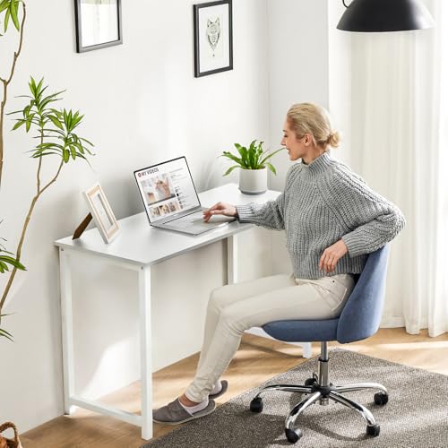 Sweetcrispy Computer Small Desk, 32 Inch Office Writing Work Study Student Home Bedroom Table with Metal Frame Wooden Tabl...