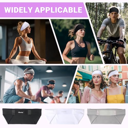 Sweat Absorb Headband for Men & Women, Athletic Headband for Running Yoga Workout, Wide Fashion Headband for Daily, 4" Wid...