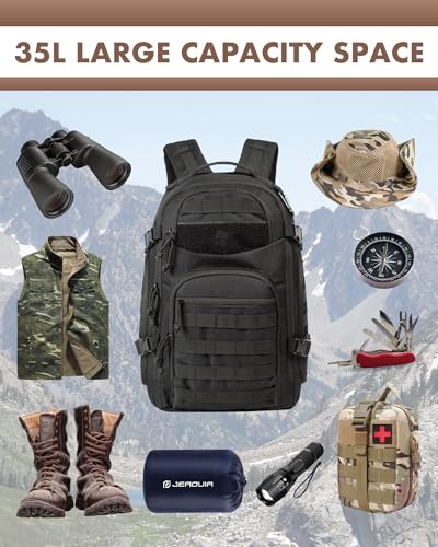 TRAILKICKER Tactical Laptop Backpack Military Backpack for Men Black Tactical Bag Backpack