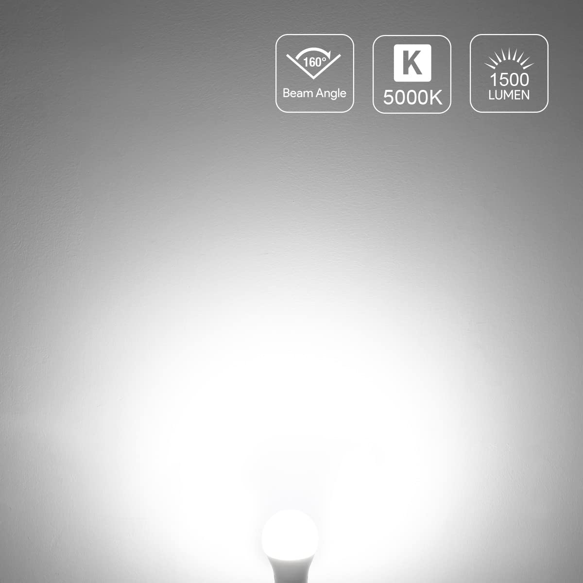 LE 100W Equivalent LED Light Bulbs, 14W 1500 Lumens Daylight White 5000K Non-Dimmable, A19 E26 Standard Base, 10000 Hour Lifetime, Pack of 6