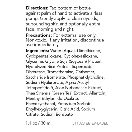 Eye Eco Essential 9 Eyelid and Facial Serum - 1.02 oz - Hydrating Anti Aging Serum with Aloe, Chamomile & Green Tea