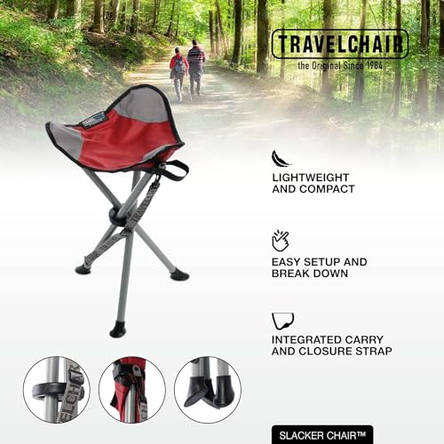Travel Chair Slacker Tripod Chair for Camping, Lightweight Chair, Adjustable Carry Strap for Easy Transport | Oversized Du...