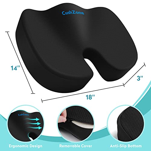 Office Chair Seat Cushion, Cooling Gel Enhanced Memory Foam Cushion for Long Sitting - Back, Sciatica, Coccyx, Tailbone Pa...