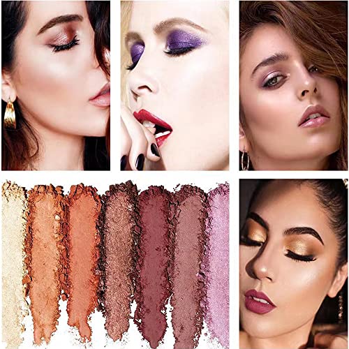 Gold Glitter Eyeshadow Set, 6 Shimmer Colors - Highly Pigmented, Long Lasting, Waterproof & Sweatproof - Professional Nude...