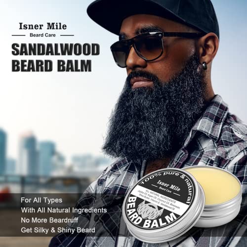 Isner Mile Beard Grooming Kit for Men Care: Trimming Sets with Beard Wash - Oil - Balm - Brush - Comb & Straight Razor, Bi...