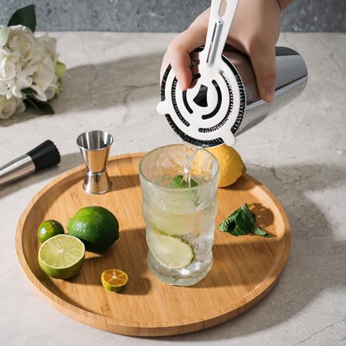 Boston Cocktail Shaker Set, 8-Piece Bartender Kit with 18oz & 28oz Shaker Strainer Muddler Jigger Mixing Spoon Pourers, Ba...