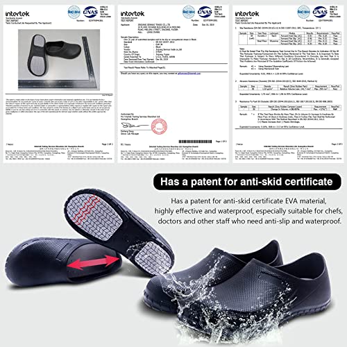 JSWEI Chef Shoes for Men - Professional Oil Water Resistant Nursing Chef Shoe，Non-Slip Safety Working Shoes for Kitchen Ga...