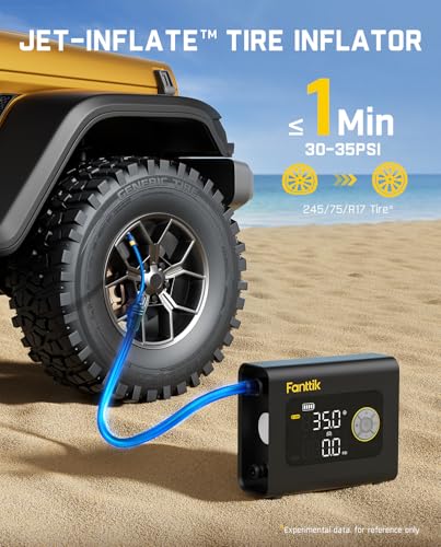 Fanttik X9 Cross 4X Portable Tire Inflator, Paddle Board Pump | Max 75PSI with Auto-Off, Deflation | Air Pump with Light a...