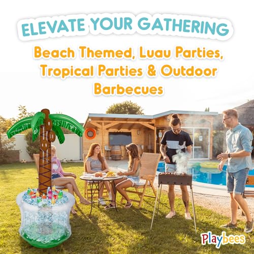 Inflatable Palm Tree Cooler 60" - Blow Up Palm Tree Luau Hawaiian Tropical Beach Theme Summer Swimming Pool Party Decorati...